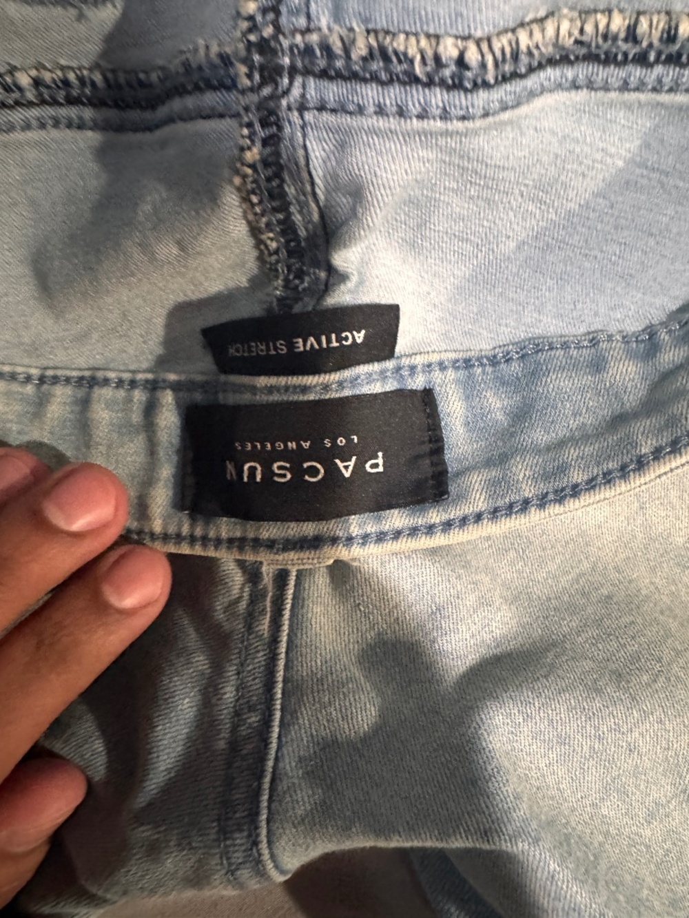 PACSUN Los Angeles Light Wash Biker Stretch Skinny Jeans